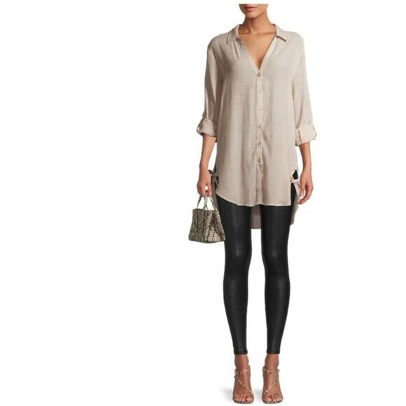 Time and Tru Faux Leather Leggings Black High Rise Women’s Pants Size M NWT - Picture 6 of 13